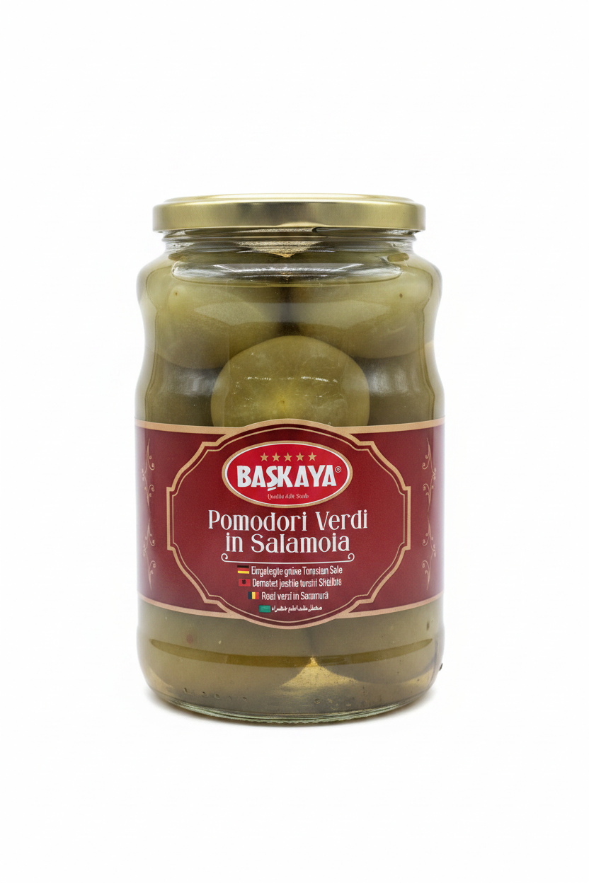 Baskaya Pomodori Verdi in Salamoia - Sfondo Bianco