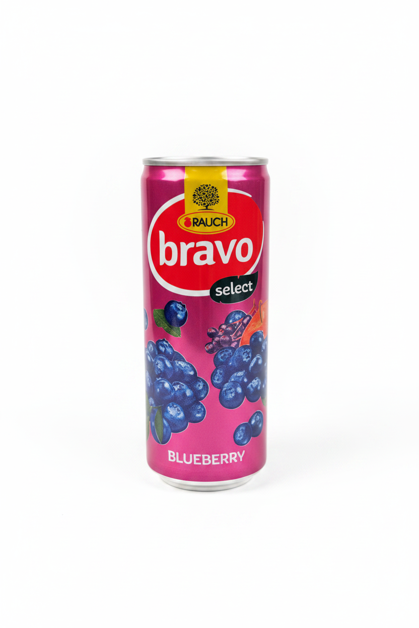 Rauch Bravo Blueberry - Sfondo Bianco