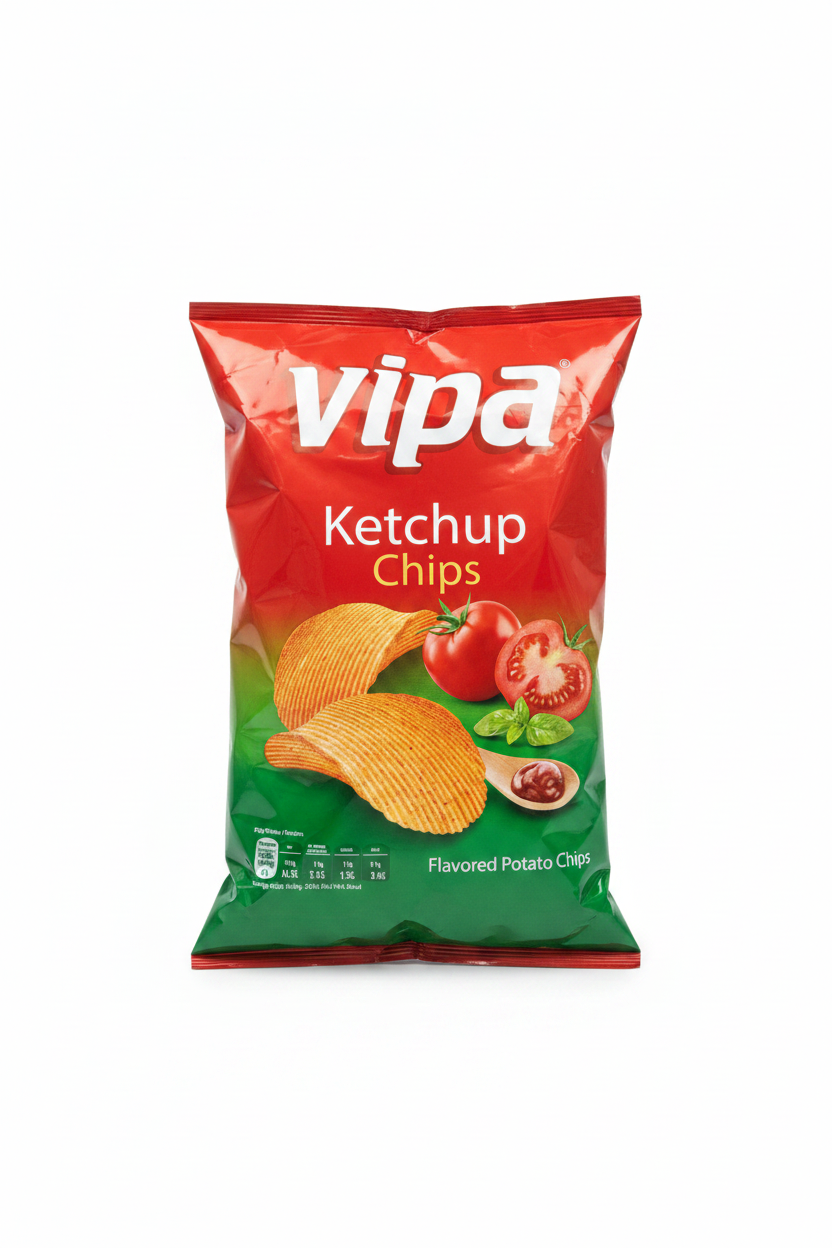 Vipa Ketchup Chips - Sfondo Bianco